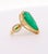 Dark Green Vintage 9 Carat Pear Cut Zambian Emerald & Diamond Halo Ring Jacket in 18k Size 6 For Sale - Image 8 of 11