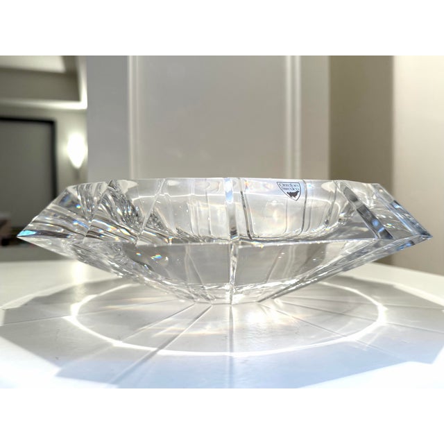 Orrefors Modern Orrefors Sweden Faceted Cut Crystal 11” Centerpiece Bowl - Signed For Sale - Image 4 of 9