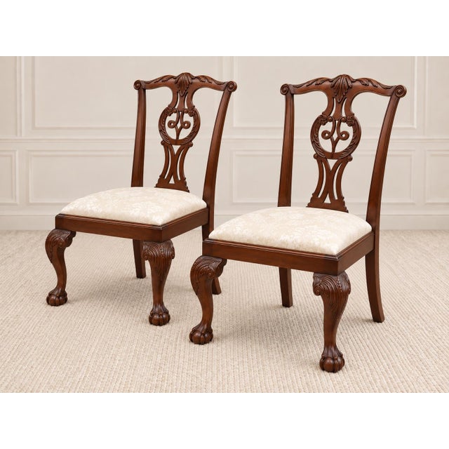 Wood Vintage Baker Furniture Chippendale Dining Set For Sale - Image 7 of 10