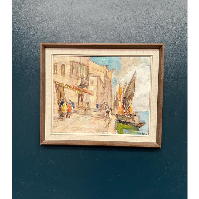Knut Norman, Harbour Motif, 1950s, Oil on Panel, Framed For Sale - Image 14 of 15