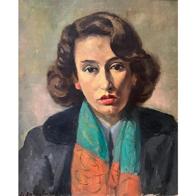 Alexandre De Spengler, Lady Portrait, Oil on Canvas, 1948 For Sale - Image 10 of 10