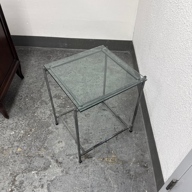 Contemporary Glass Top Side Table For Sale - Image 11 of 12