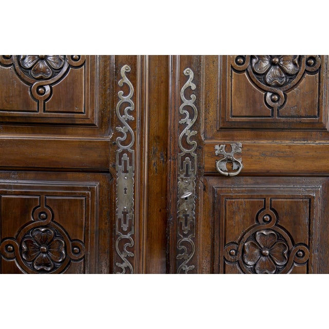 18th Century French Carved Walnut Cupboard, 1780 For Sale - Image 4 of 12