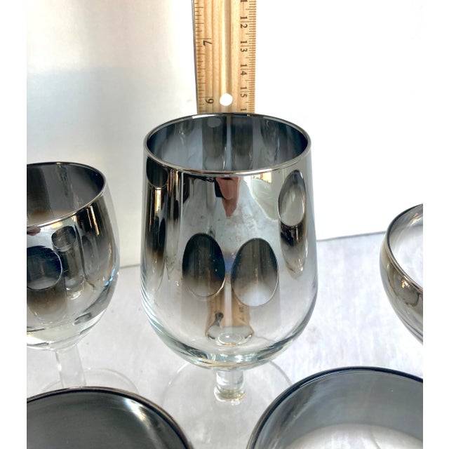 Vintage Vitreon Queens Lusterware Bar Glasses Set- 7 Pieces For Sale - Image 4 of 13