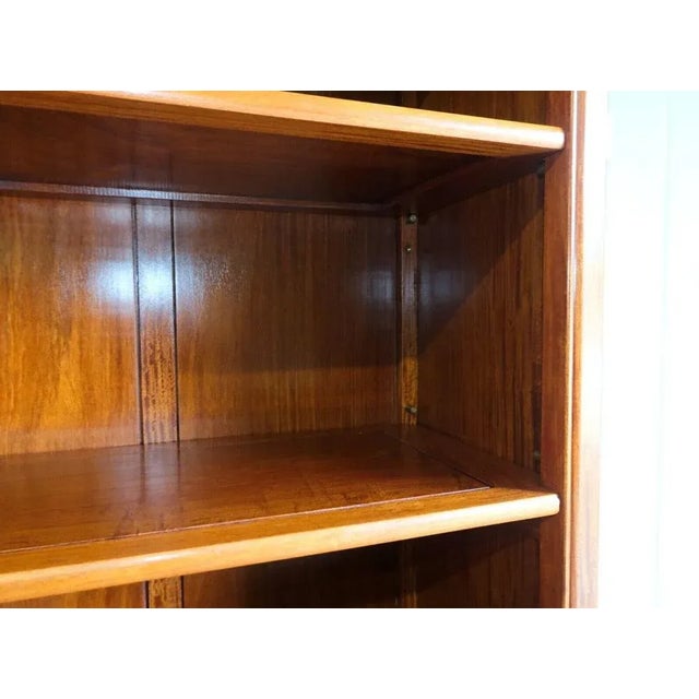 Brown Teak Open Bookcase with Adjustable Shelves & Cupboard For Sale - Image 8 of 13