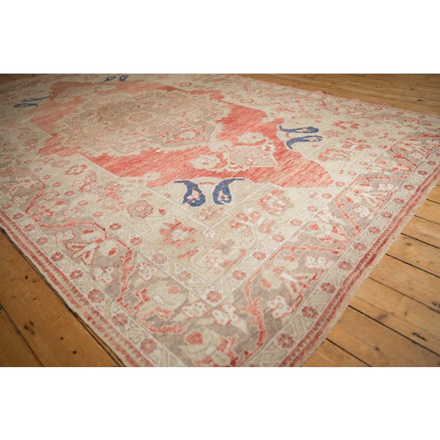 Red Vintage Distressed Oushak Carpet - 7'5" x 11'6" For Sale - Image 8 of 11