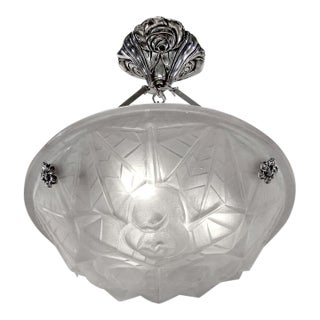 French Art Deco Pendant Light by Degue 1930 France For Sale
