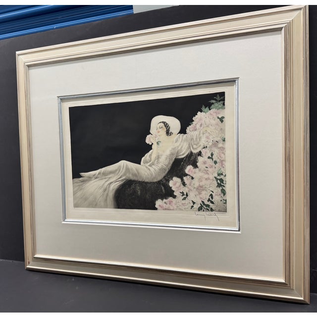 Louis Icart, "Love's Blossoms", Etching, C. 1930's an Early Crisp Strike With Full Margins For Sale - Image 4 of 6