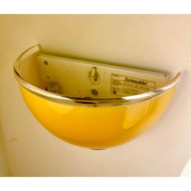 Gold Gilt Murano Glass Wall Lights by Artemide for Vistosi, Italy, 1990s, Set of 2 For Sale - Image 8 of 9