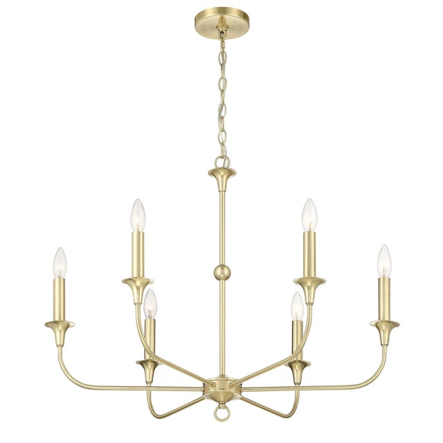 Metal Charlotte 6-Arm Candle-Style Chandelier For Sale - Image 7 of 7