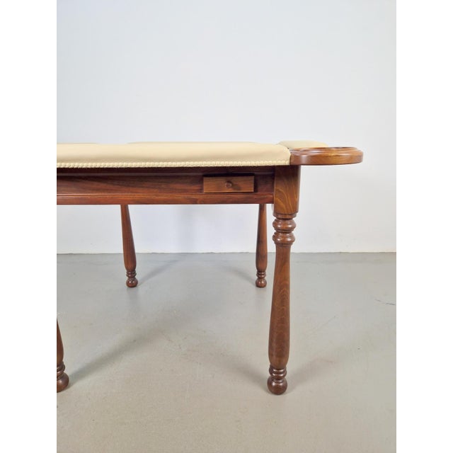 Game Table in Walnut and Leather from Valenti, Spain, 1970s For Sale - Image 11 of 18