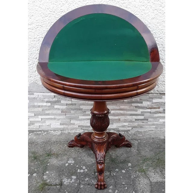 Antique German Gaming Table in Mahogany, 1860 For Sale - Image 4 of 10