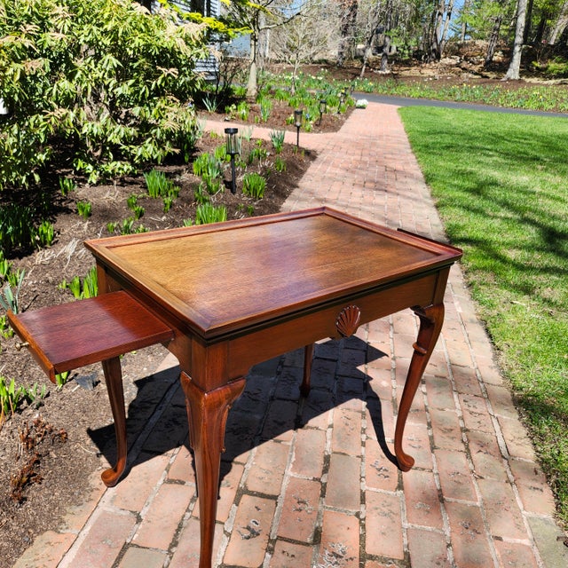 1980s 1980s Mahogany Queen Anne Tea Table by Hickory Chair For Sale - Image 5 of 5