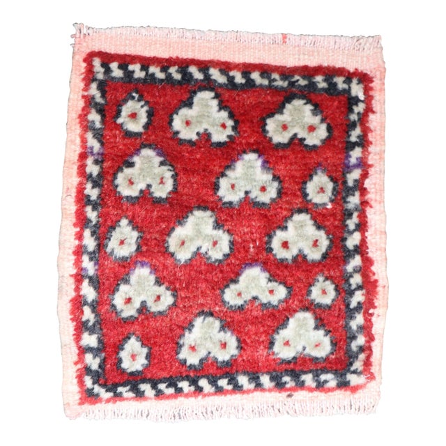 Red Mini Size Vintage Turkish Rug For Sale