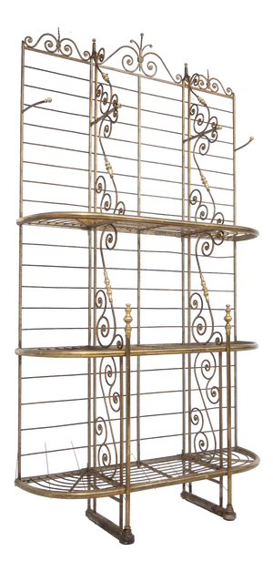 French Bakery Shelf in Wrought Iron and Brass, 1900