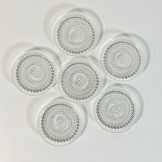 Art Deco 1980s Vintage Chippendale Hollywood Regency Crystal Coasters - Set of 6. For Sale - Image 3 of 11