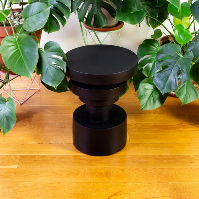 Not Yet Made - Made To Order Sass Short Side Table, Black, Wood End Table, Sample, Modern, Minimal, Accent Table, Pedestal For Sale - Image 5 of 7