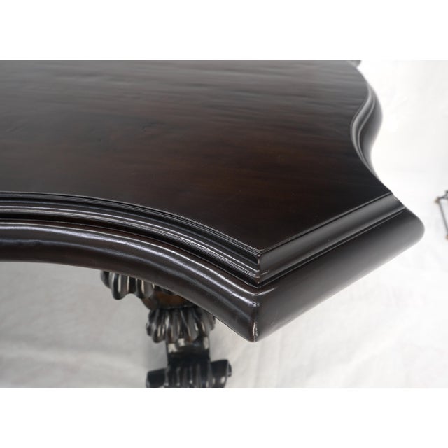 Large 10' Long Heavily Carved Base Scroll Shape Thick Top Dining Table For Sale - Image 6 of 10