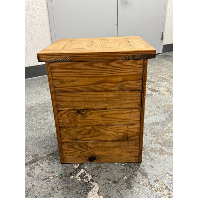 Rustic Pine Wood Nightstand For Sale In San Francisco - Image 6 of 12
