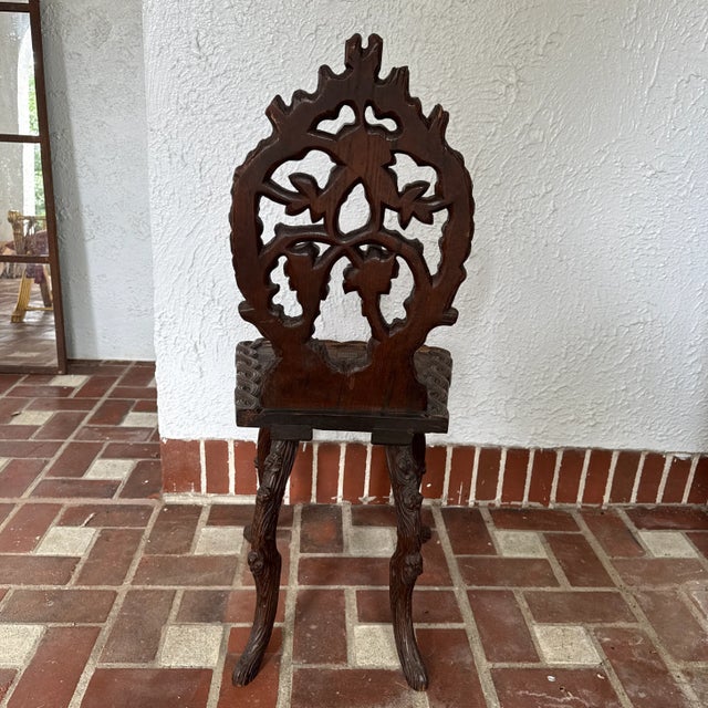 Wood 19th Century Black Forest Bavarian Hall Chair For Sale - Image 7 of 10