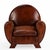 Art Deco Late 20th Century Dutch Art Deco Style Leather Club Chair With Matching Ottoman For Sale - Image 3 of 8