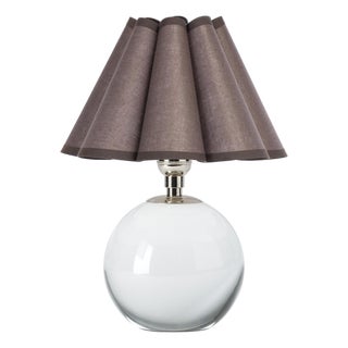 Giorgio Crystal Mini Lamp, Polished Nickel with Umber Scalloped Shade For Sale