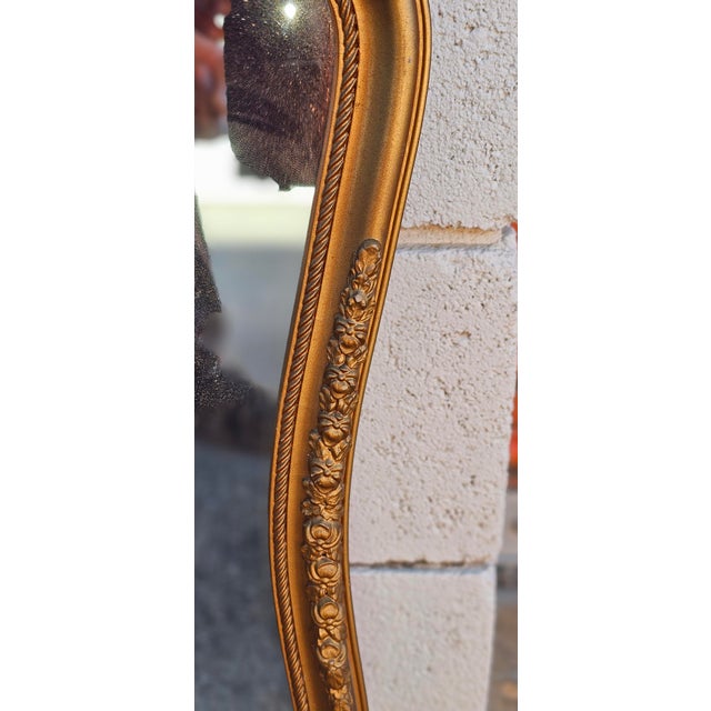 Gold Early 20th Century Louis XV Style Carved Giltwood Frame Mirror For Sale - Image 8 of 9