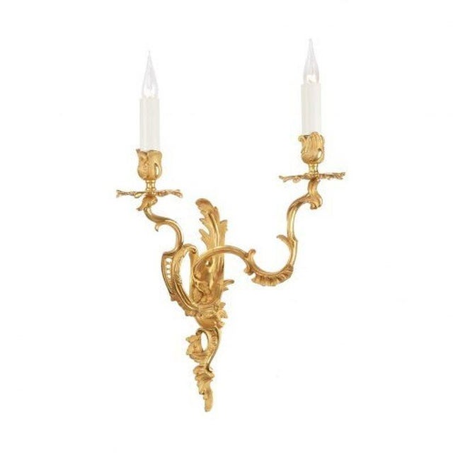 Contemporary Gilt Bronze Two-Light Wall Sconces by Maison Bagues, 2018, Set of 2 For Sale - Image 3 of 7