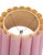 Murano Vintage Carl Falkenstein Double Bubble Glass Pale Pink Hob Knob Painted Table Lamps Pink Pleated Shades- A Pair For Sale - Image 4 of 12