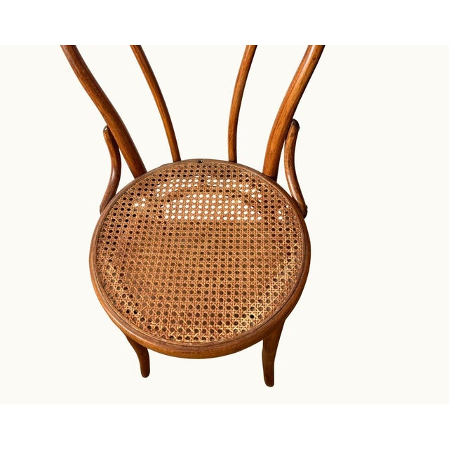 French Country Antique Thonet-Style Bentwood Café Chair With Cane Seat For Sale - Image 3 of 3