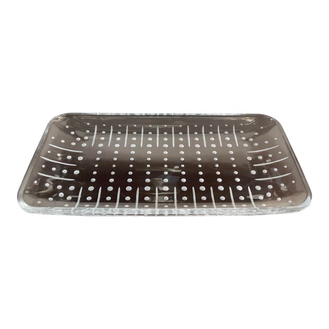 Late 20th Century Glass Dot Serving Tray For Sale
