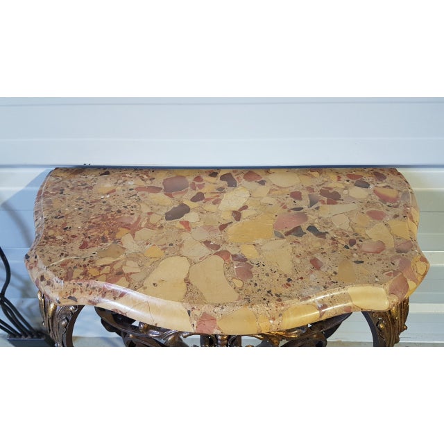 Louis XV Console Table in Wrought Iron For Sale - Image 4 of 14