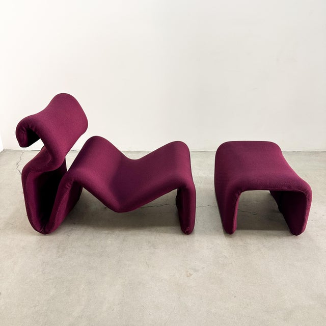 1970s Vintage 1970s Attributed to Jan Ekselius Etcetera Chair & Ottoman MCM Retro For Sale - Image 5 of 12