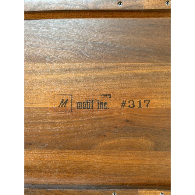 1980s Motif Walnut Coffee Table For Sale - Image 18 of 18