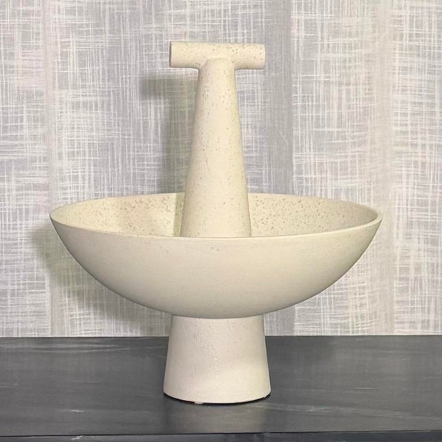 Global Views Champion Bowl by Studio a (Global Views) in a Soft Ivory Finish Small For Sale - Image 4 of 9
