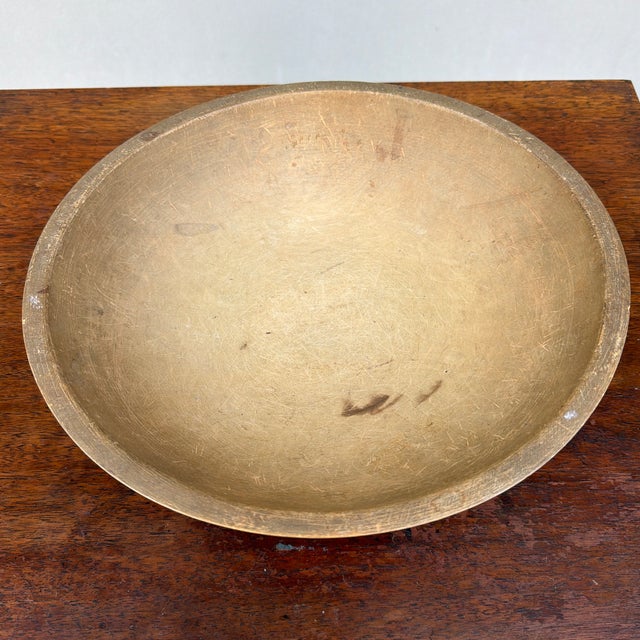 Yellow Antique Munising Turned Maple Wood Bowl, Circa 1930s For Sale - Image 8 of 12