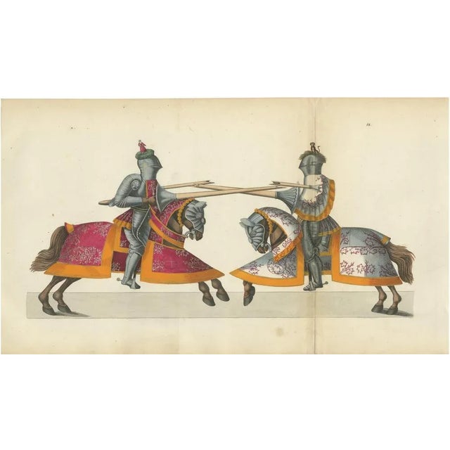 Paper Ornate Armor and Horses in Action, 1842, Paper For Sale - Image 7 of 7