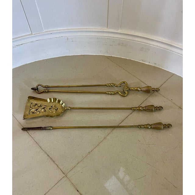 Antique Victorian Brass Fire Irons, 1860, Set of 3 For Sale - Image 6 of 6