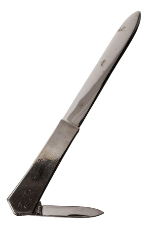 Vintage Metal Letter Opener with Folding Mini Knife, 1960s