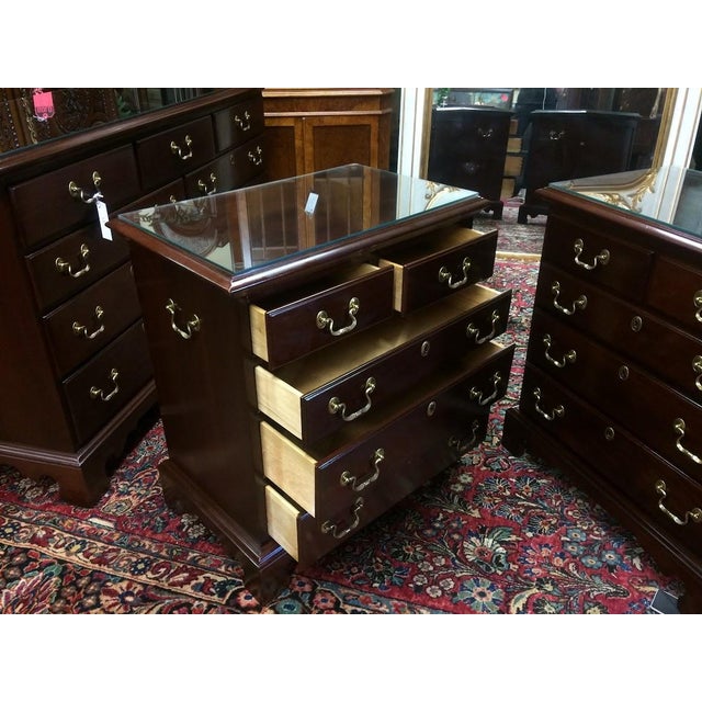 1990s Vintage Nightstands, Mahogany Bedside Chests, Lexington Furniture, the Pair For Sale - Image 5 of 12