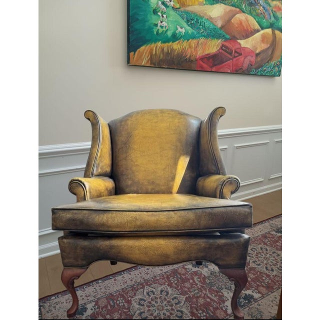 Elevate Your Space With This Rare Vintage Wingback Chair From the Renowned Douglas Furniture Company. For Sale - Image 9 of 12