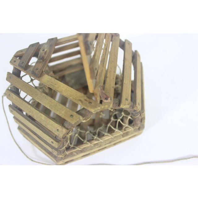 Vintage Miniature Wood Lobster Trap For Sale - Image 10 of 11