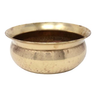 Vintage Hammered Brass Bowl For Sale