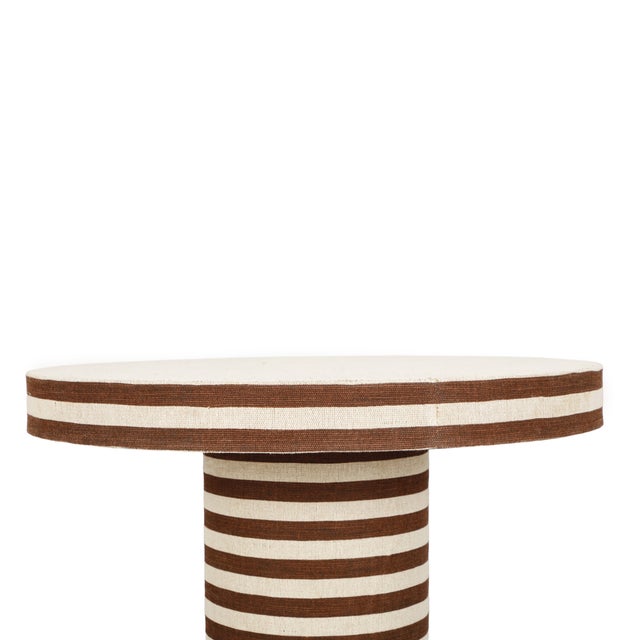 Boho Chic Lyra Natural Striped Cotton Jute Contract-Grade Coffee Table For Sale - Image 3 of 6