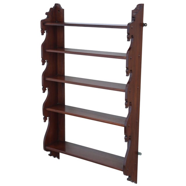 Wood Antique Mahogany Bookcase or Display Wall Shelves, 19th Century For Sale - Image 7 of 7