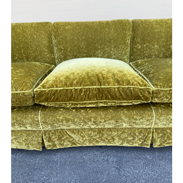 Vintage English Velvet Chesterfield Sofa For Sale - Image 4 of 7