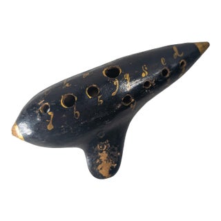 20th Century Italian American Terra Cotta Pottery Ocarina Musical Instrument For Sale