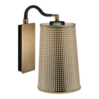 Golden Bronze With Satin Black Wall Light For Sale