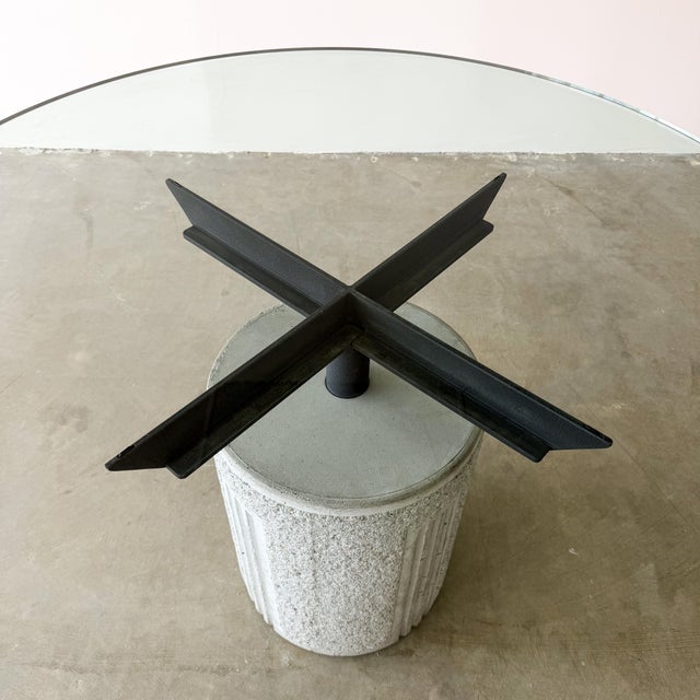 Vintage 1970s Attributed to Giovanni Offredi for Saporiti Italia Concrete and Glass Dining Table Unmarked For Sale - Image 9 of 13