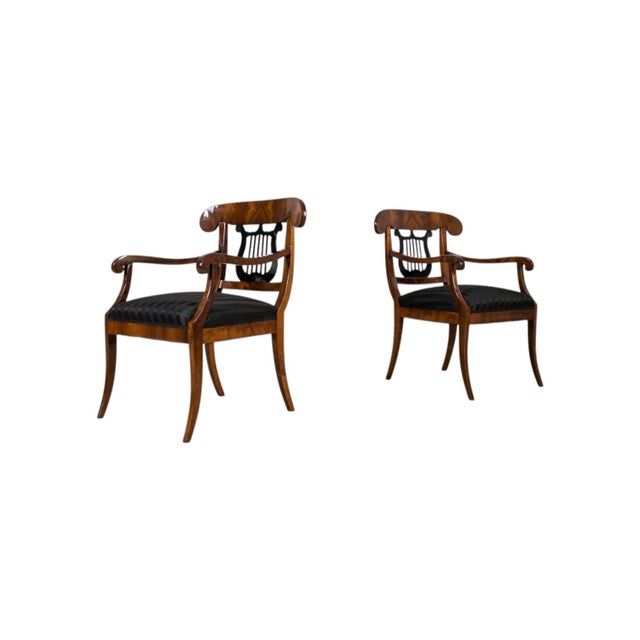 Antique German Biedermeier Armchairs in Walnut, 1800s, Set of 2 For Sale - Image 16 of 16